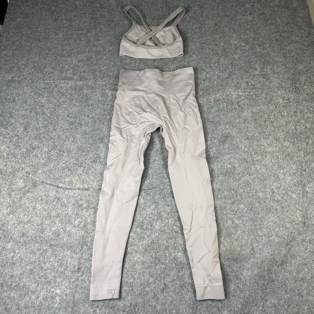 SET Active Light Taupe High-Waist Leggings & Sports Bra Set - Picture 10 of 14